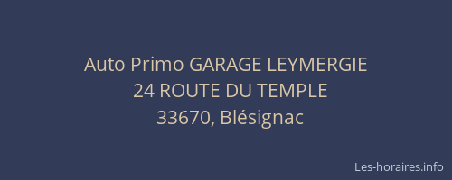 Auto Primo GARAGE LEYMERGIE
