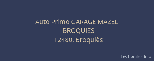 Auto Primo GARAGE MAZEL