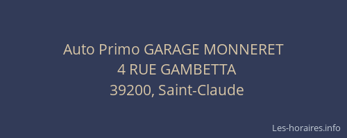 Auto Primo GARAGE MONNERET