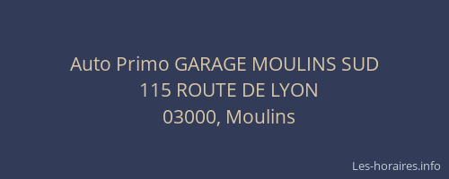 Auto Primo GARAGE MOULINS SUD