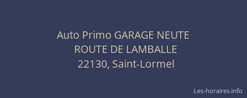 Auto Primo GARAGE NEUTE