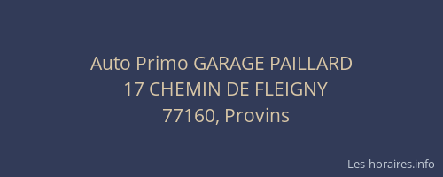 Auto Primo GARAGE PAILLARD
