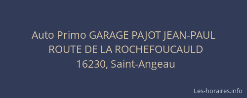 Auto Primo GARAGE PAJOT JEAN-PAUL