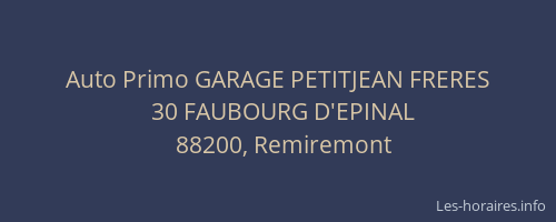 Auto Primo GARAGE PETITJEAN FRERES