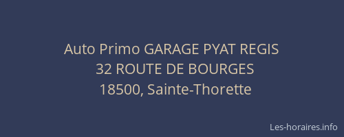 Auto Primo GARAGE PYAT REGIS