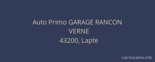 Auto Primo GARAGE RANCON