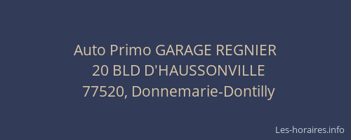 Auto Primo GARAGE REGNIER