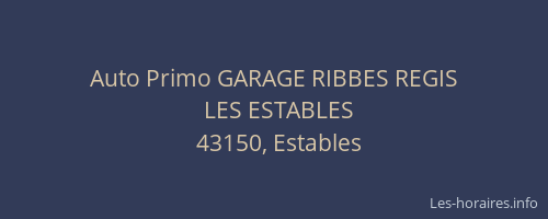 Auto Primo GARAGE RIBBES REGIS