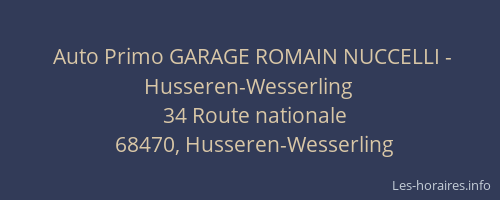 Auto Primo GARAGE ROMAIN NUCCELLI - Husseren-Wesserling