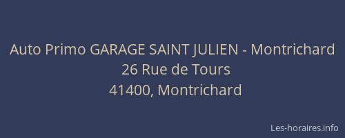 Auto Primo GARAGE SAINT JULIEN - Montrichard