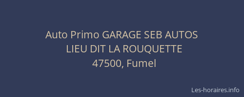 Auto Primo GARAGE SEB AUTOS