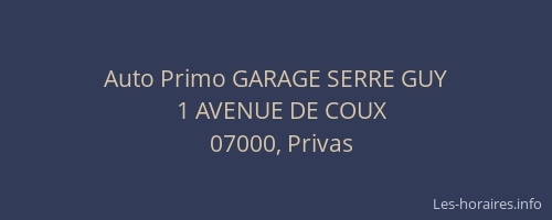 Auto Primo GARAGE SERRE GUY