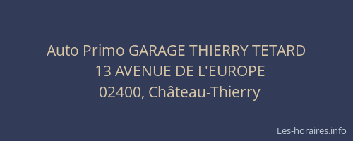 Auto Primo GARAGE THIERRY TETARD