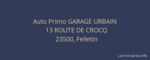 Auto Primo GARAGE URBAIN