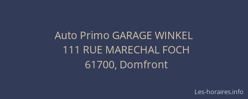 Auto Primo GARAGE WINKEL