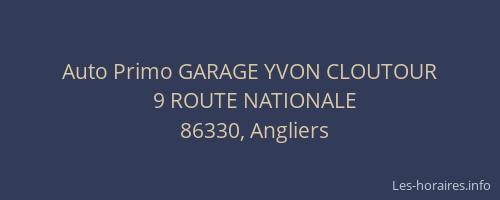 Auto Primo GARAGE YVON CLOUTOUR