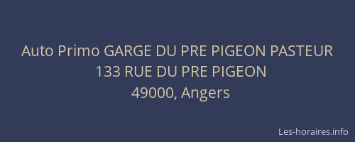 Auto Primo GARGE DU PRE PIGEON PASTEUR