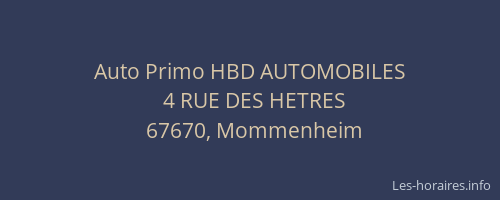 Auto Primo HBD AUTOMOBILES