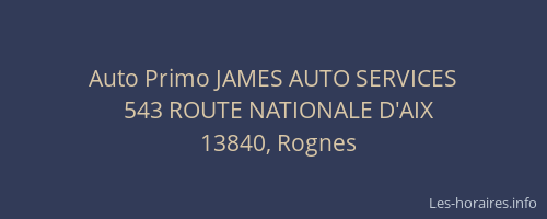Auto Primo JAMES AUTO SERVICES