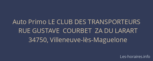Auto Primo LE CLUB DES TRANSPORTEURS