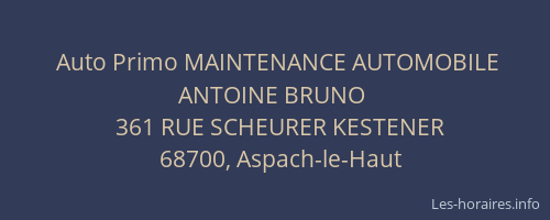 Auto Primo MAINTENANCE AUTOMOBILE ANTOINE BRUNO