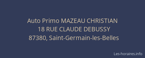 Auto Primo MAZEAU CHRISTIAN
