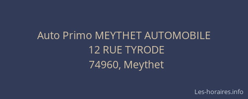 Auto Primo MEYTHET AUTOMOBILE