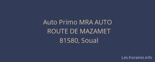 Auto Primo MRA AUTO
