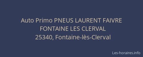 Auto Primo PNEUS LAURENT FAIVRE