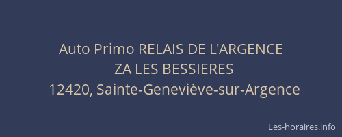 Auto Primo RELAIS DE L'ARGENCE