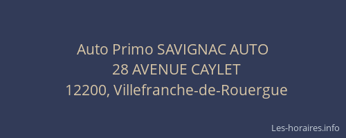 Auto Primo SAVIGNAC AUTO