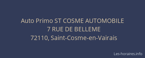 Auto Primo ST COSME AUTOMOBILE