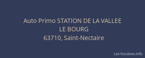Auto Primo STATION DE LA VALLEE