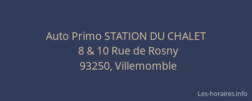 Auto Primo STATION DU CHALET