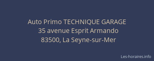 Auto Primo TECHNIQUE GARAGE