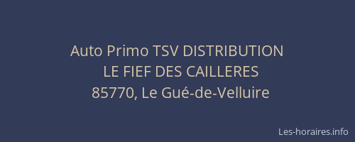 Auto Primo TSV DISTRIBUTION