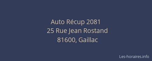 Auto R&eacute;cup 2081
