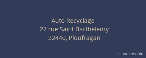 Auto Recyclage