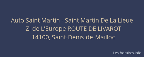 Auto Saint Martin - Saint Martin De La Lieue