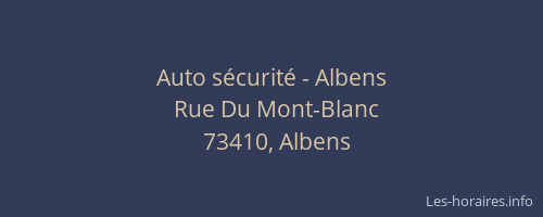 Auto sécurité - Albens