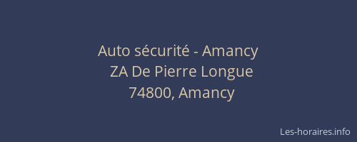 Auto s&eacute;curit&eacute; - Amancy
