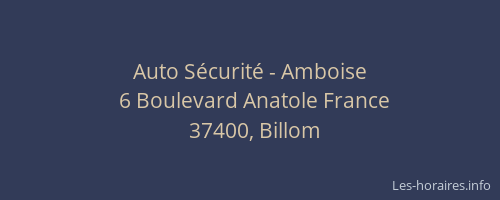 Auto S&eacute;curit&eacute; - Amboise
