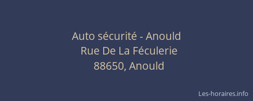 Auto sécurité - Anould