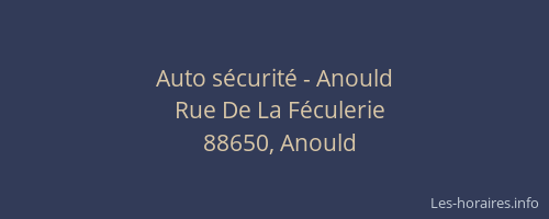 Auto s&eacute;curit&eacute; - Anould