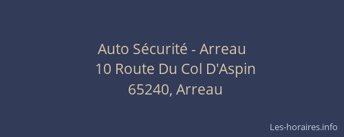 Auto S&eacute;curit&eacute; - Arreau