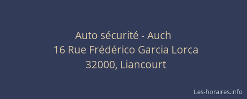 Auto s&eacute;curit&eacute; - Auch