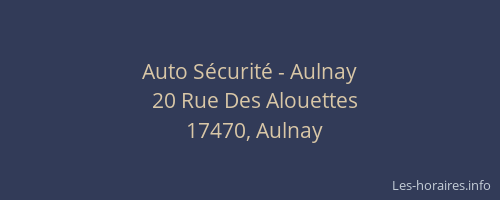 Auto S&eacute;curit&eacute; - Aulnay