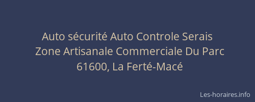 Auto s&eacute;curit&eacute; Auto Controle Serais