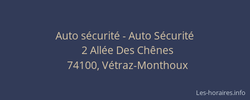 Auto s&eacute;curit&eacute; - Auto S&eacute;curit&eacute;