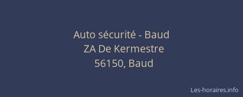 Auto s&eacute;curit&eacute; - Baud